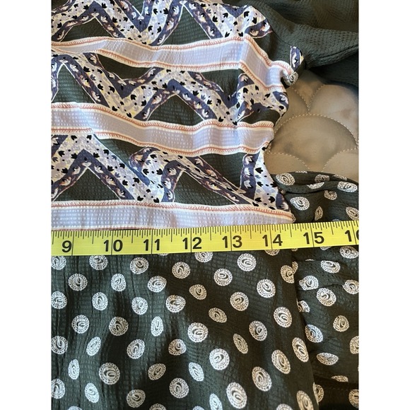 S.Oliver Blue Green And White Belted Women's  Shirt Dress, Size 4 Midi Boho - Picture 6 of 9